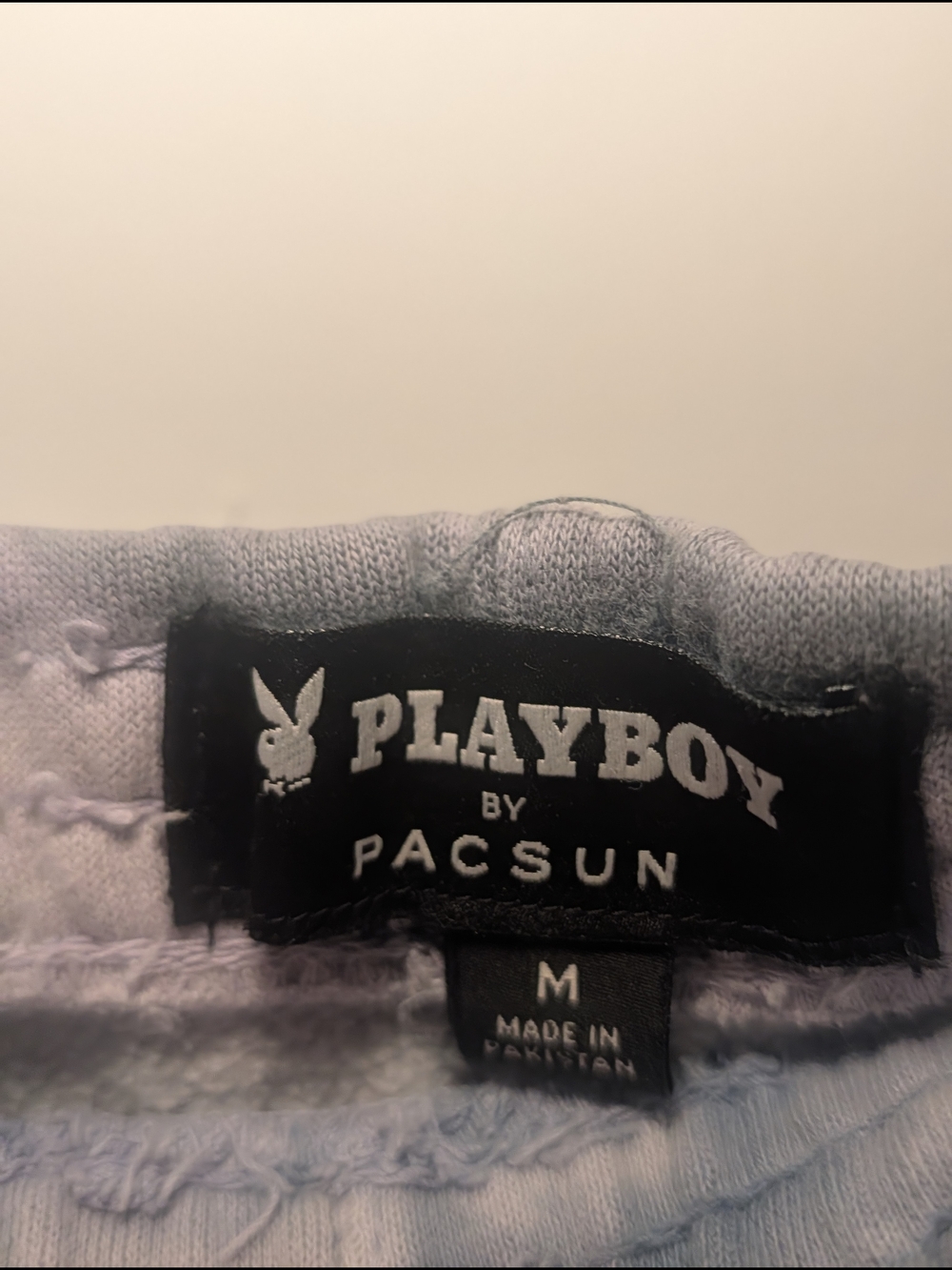 PLAYBOY Men's Y2K Style Tie-Dye Lavender & Gray Athletic Shorts - Picture 4 of 8